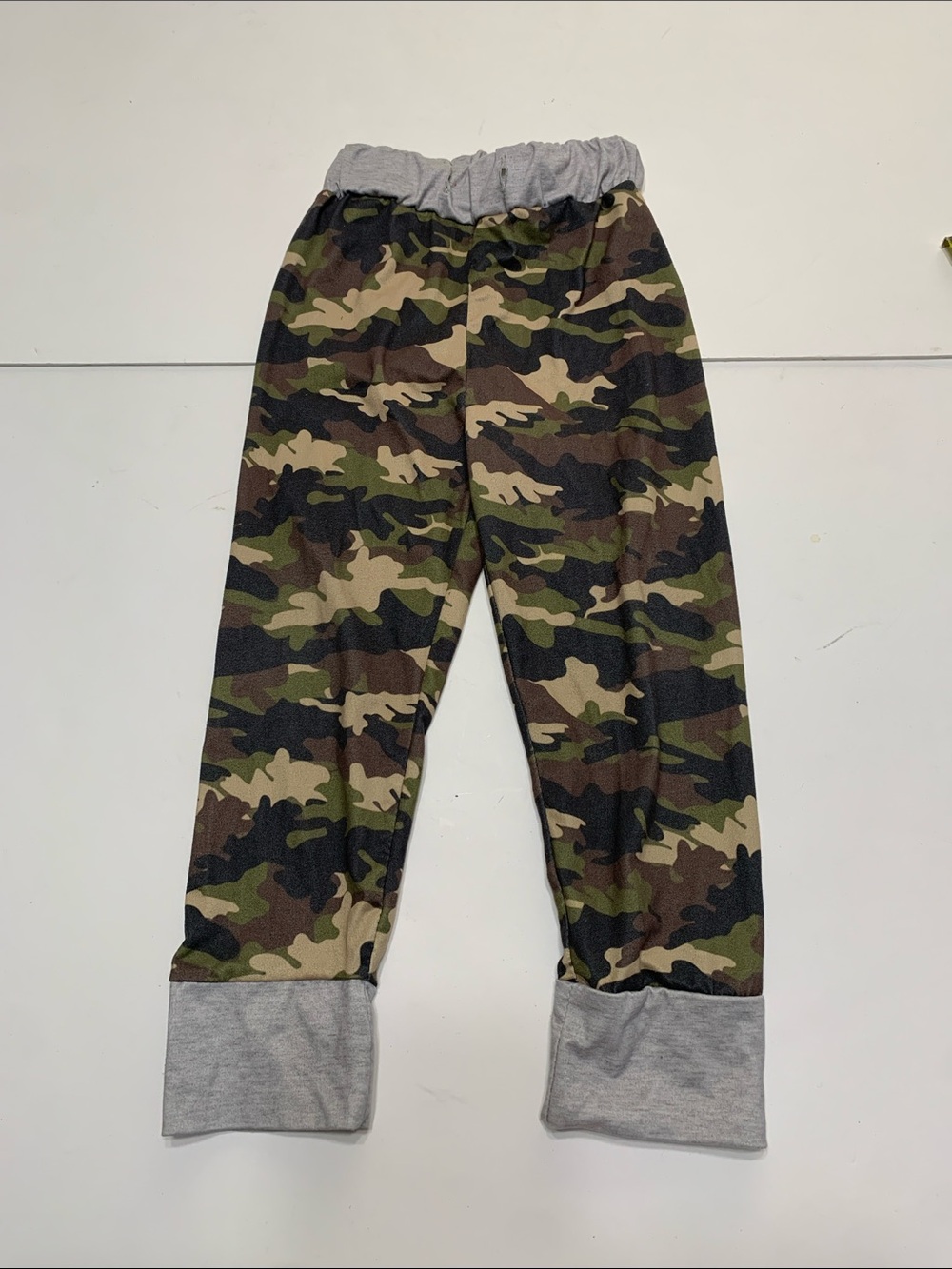 Kids Camouflage Joggers with Gray Trim